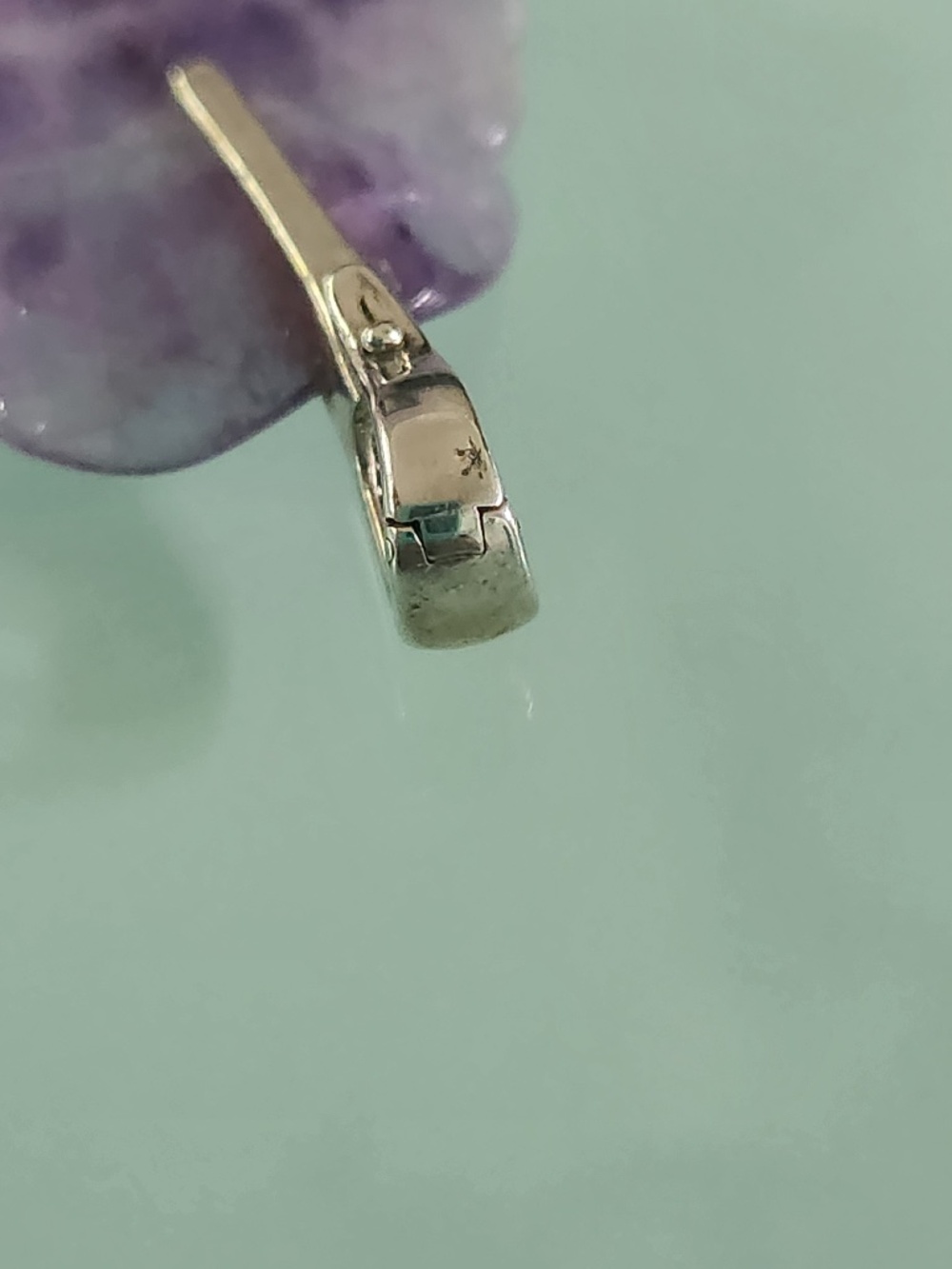 Whitney Kelly WK 925 Sterling Silver Carved Amethyst Leaf Pendant, preloved - Picture 2 of 6